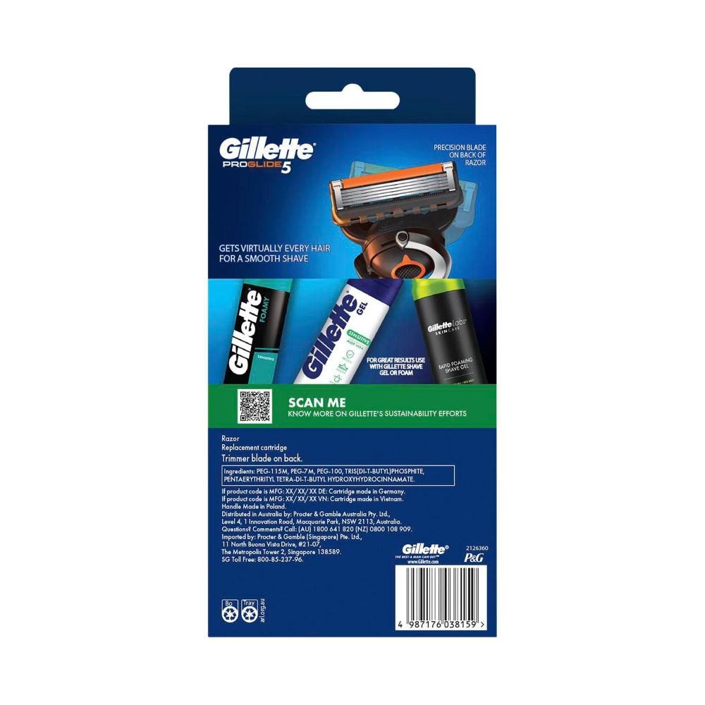 Gillette Proglide Flexball Razor Handle +2 Blade Rf - 1 Each