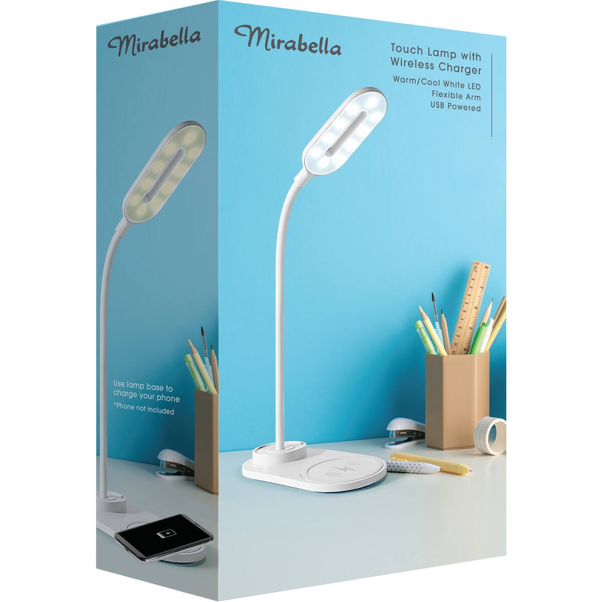 Mirabella Touch Lamp With Wireless Charger Each