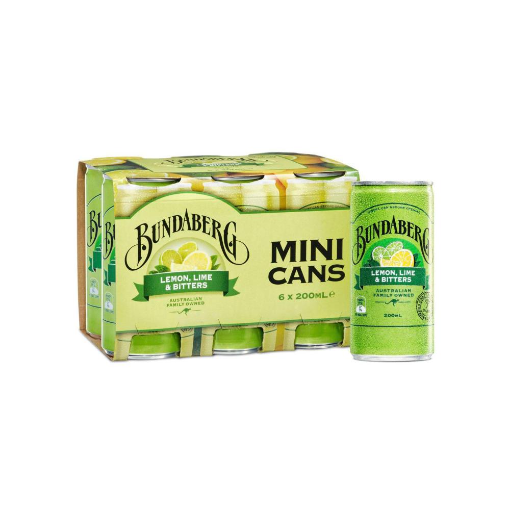Bundaberg Brewed Lemon Lime Bitters 6x200ml - 6 pack