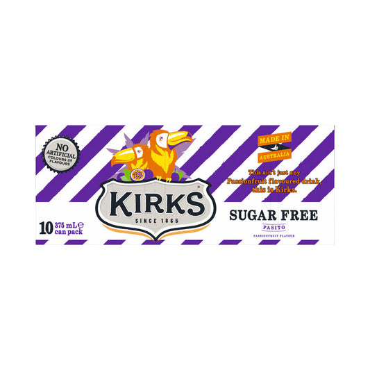 Kirks Soft Drink Pasito Sugar Free 10x375ml