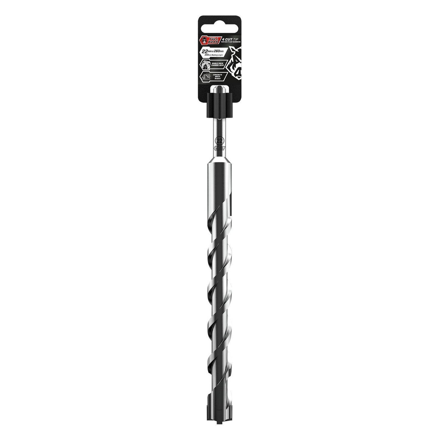 Full Boar 4 Cut Tip Drill Bit - 22 x 260mm