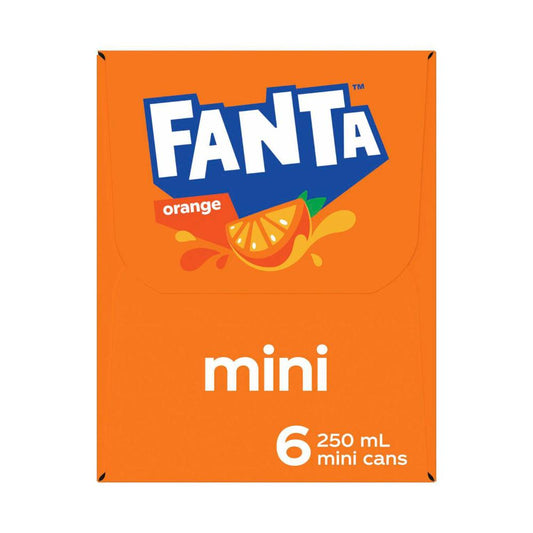 Fanta Orange Soft Drink Multipack Mini Cans 6x250ml - 6 pack