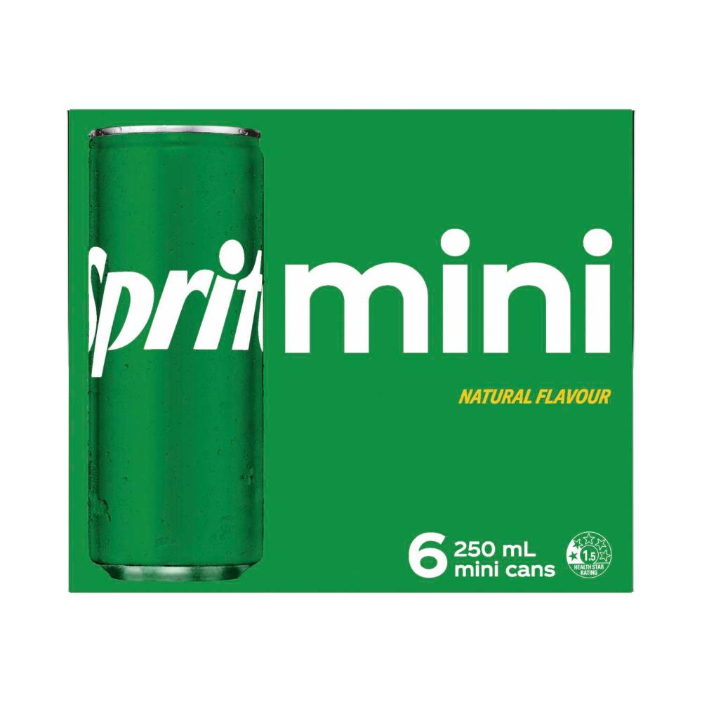 Sprite Lemonade Soft Drink Multipack Mini Cans 6x250ml
