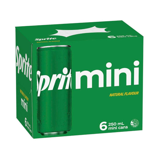 Sprite Lemonade Soft Drink Multipack Mini Cans 250ml - 6 Pack