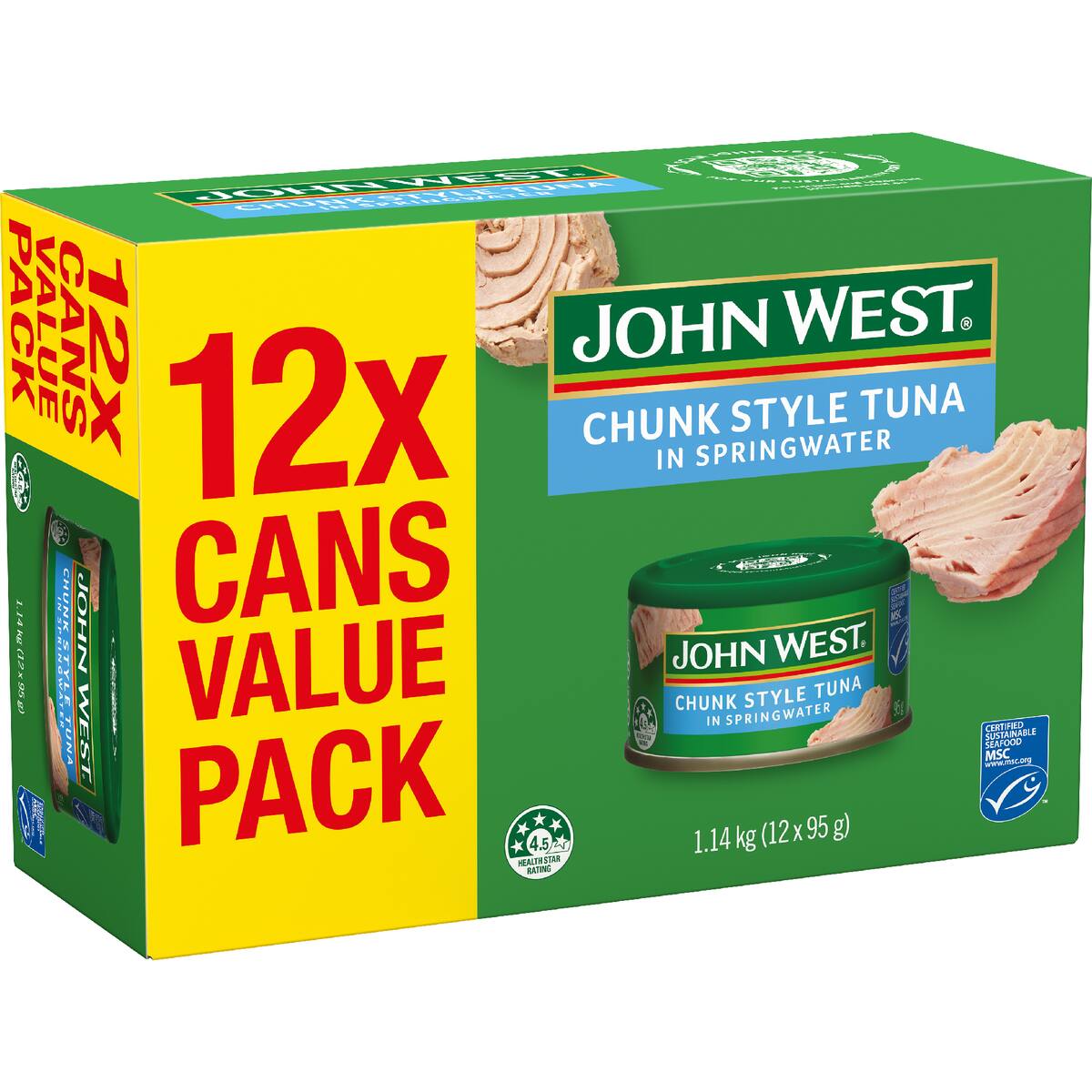 John West Tuna Chunks In Springwater Value 95g X 12 Pack