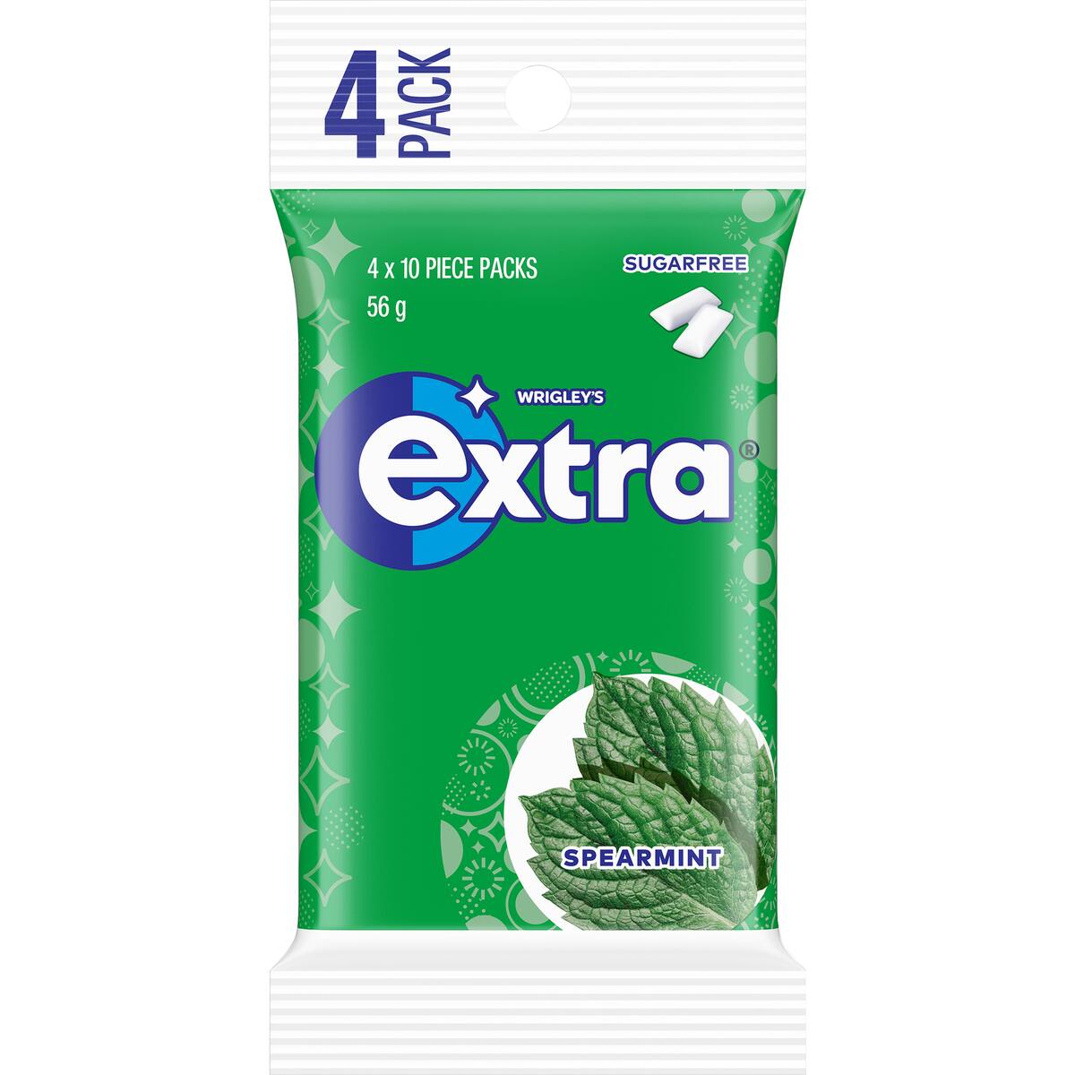 Extra Spearmint Sugar Free Chewing Gum 4 Pack