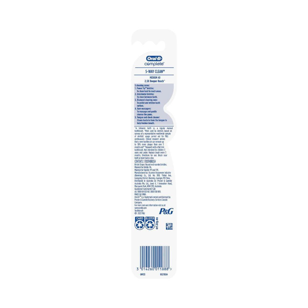Oral B Complete 5 Way ean Medium Toothbrush - 1 Pack