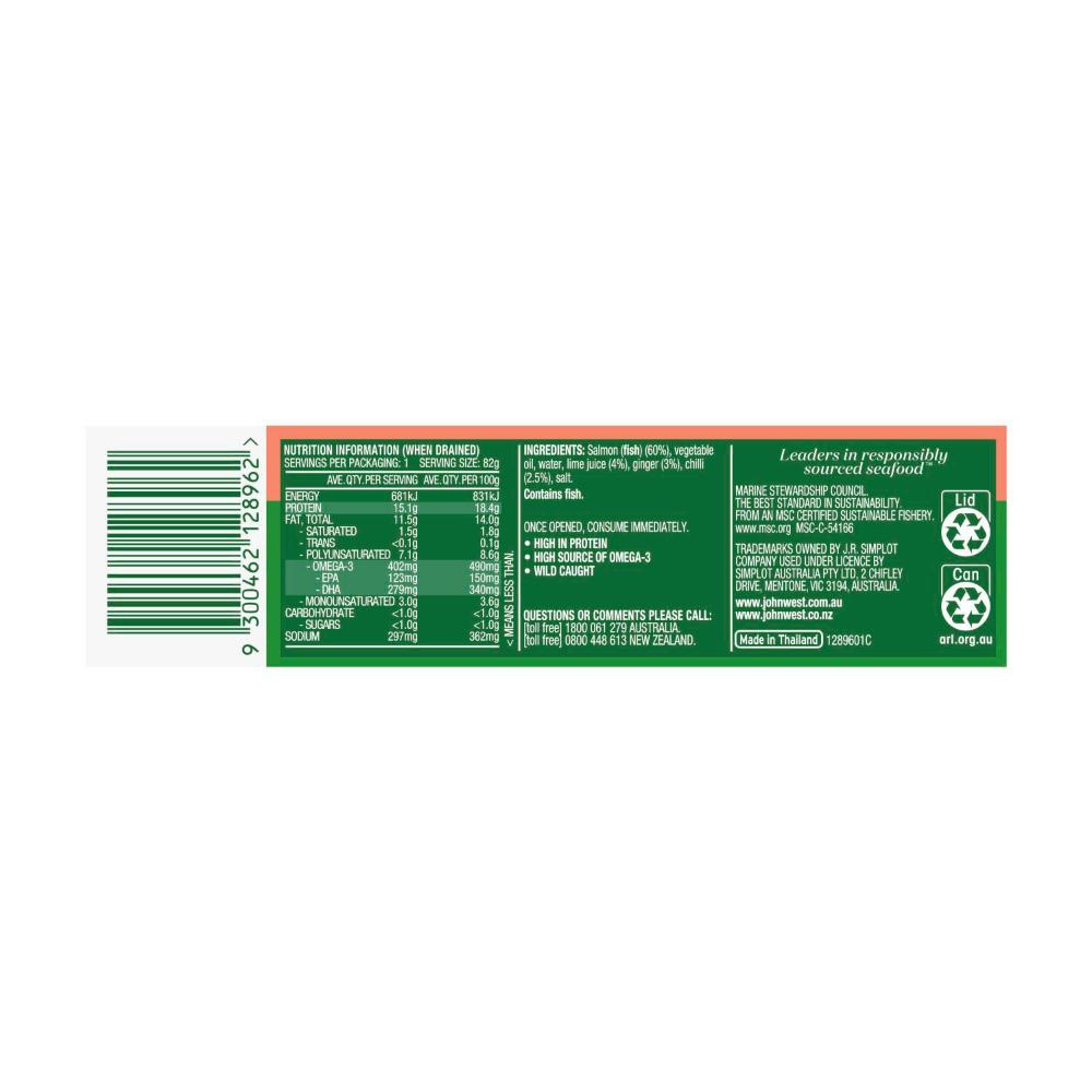 John West Salmon Tempters Lime- Chilli & Ginger - 95g
