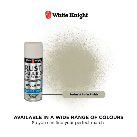 White Knight Rust Guard Quick Dry Touch Up Spray Paint - Surfmist Matt Finish 300g