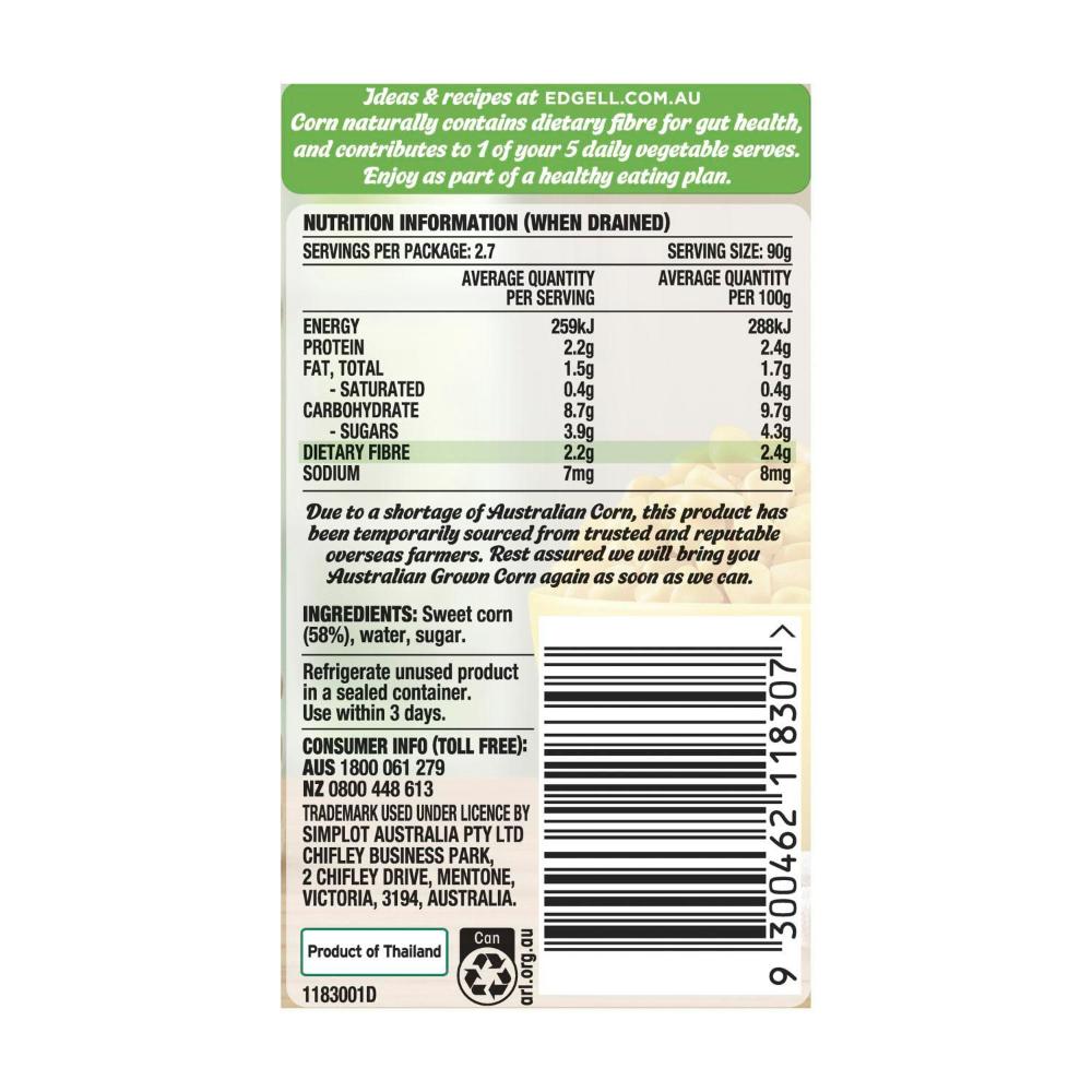 Edgell Corn Kernels No Added Salt - 420g