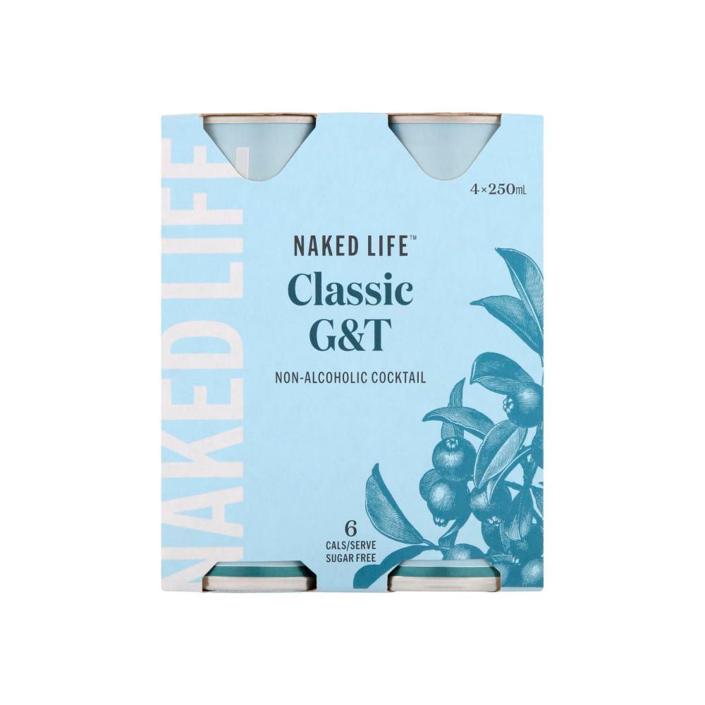 Naked Life Non-alcoholic Cocktail Gin & Tonic Can 250ml - 4 Pack