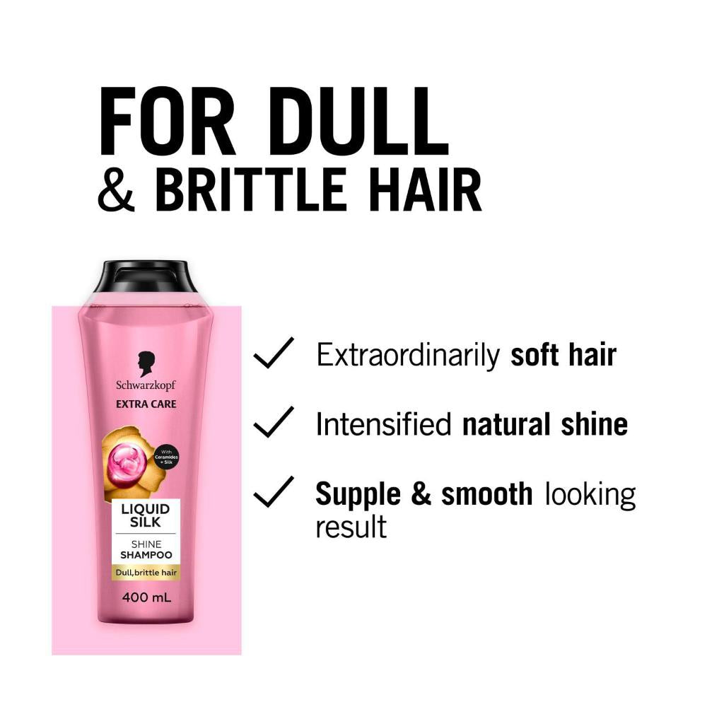Schwarzkopf Extra Care Liquid Silk Smoothing Shampoo - 400mL