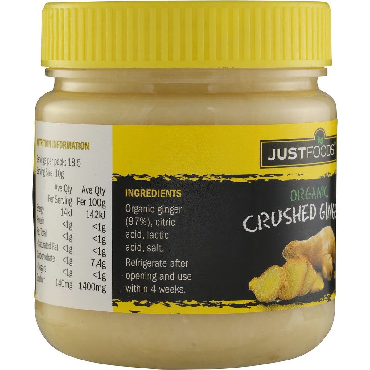 Justfoods Crushed Ginger Organic 185g