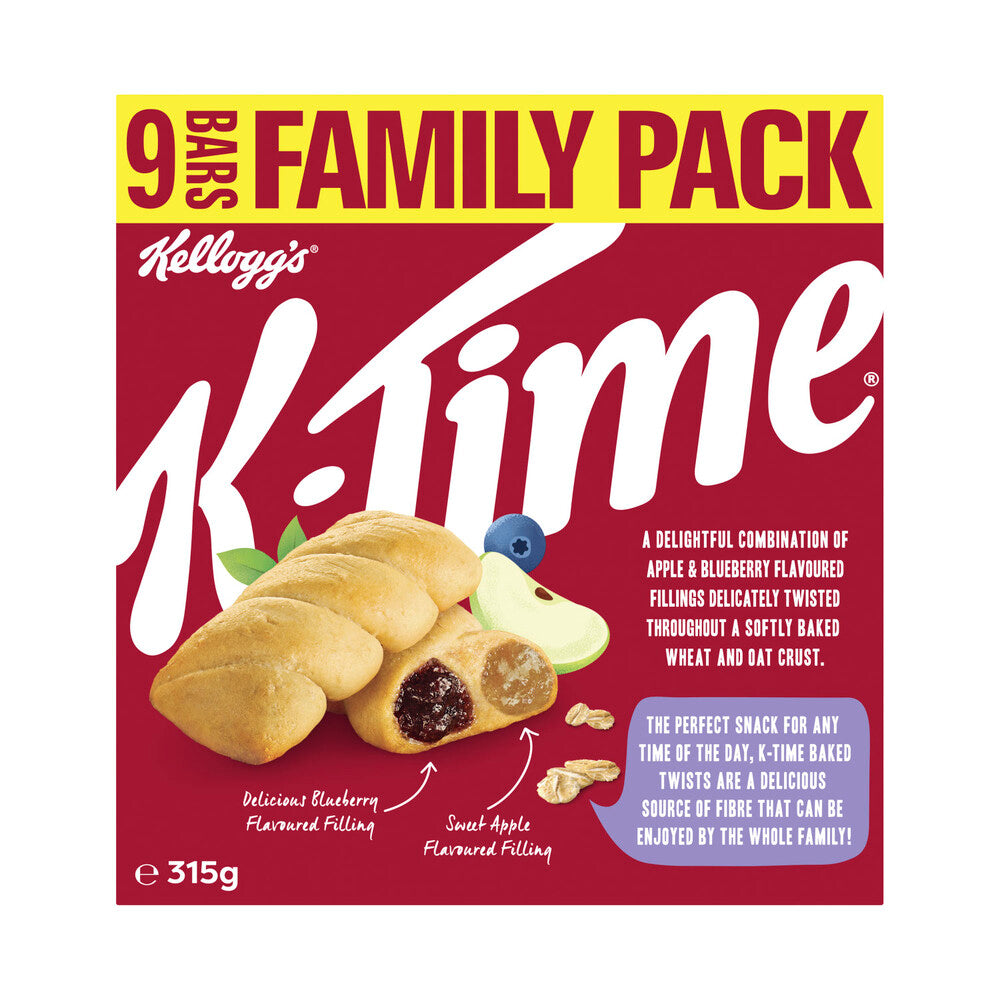 Kellogg's K-time Baked Apple Blueberry Twist 9 Pack - 315g