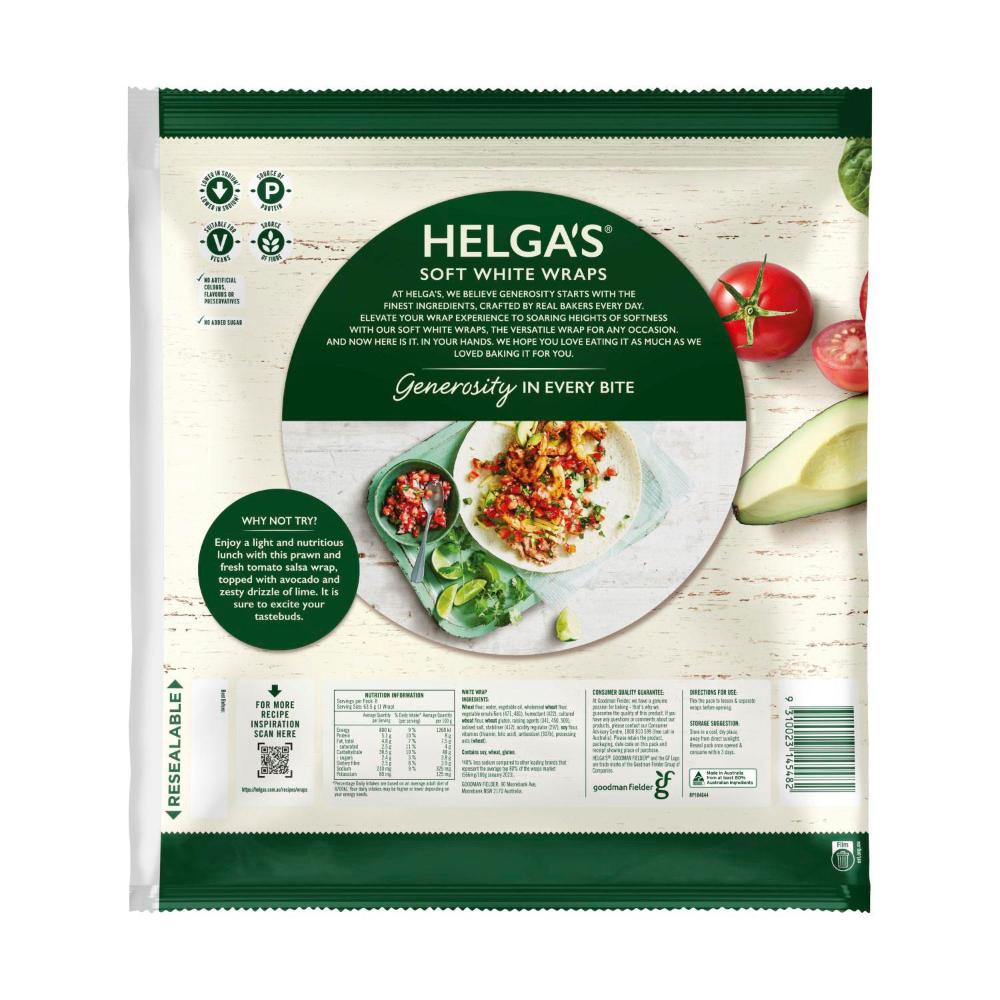 Helga's White Wraps 8 Pack - 508g