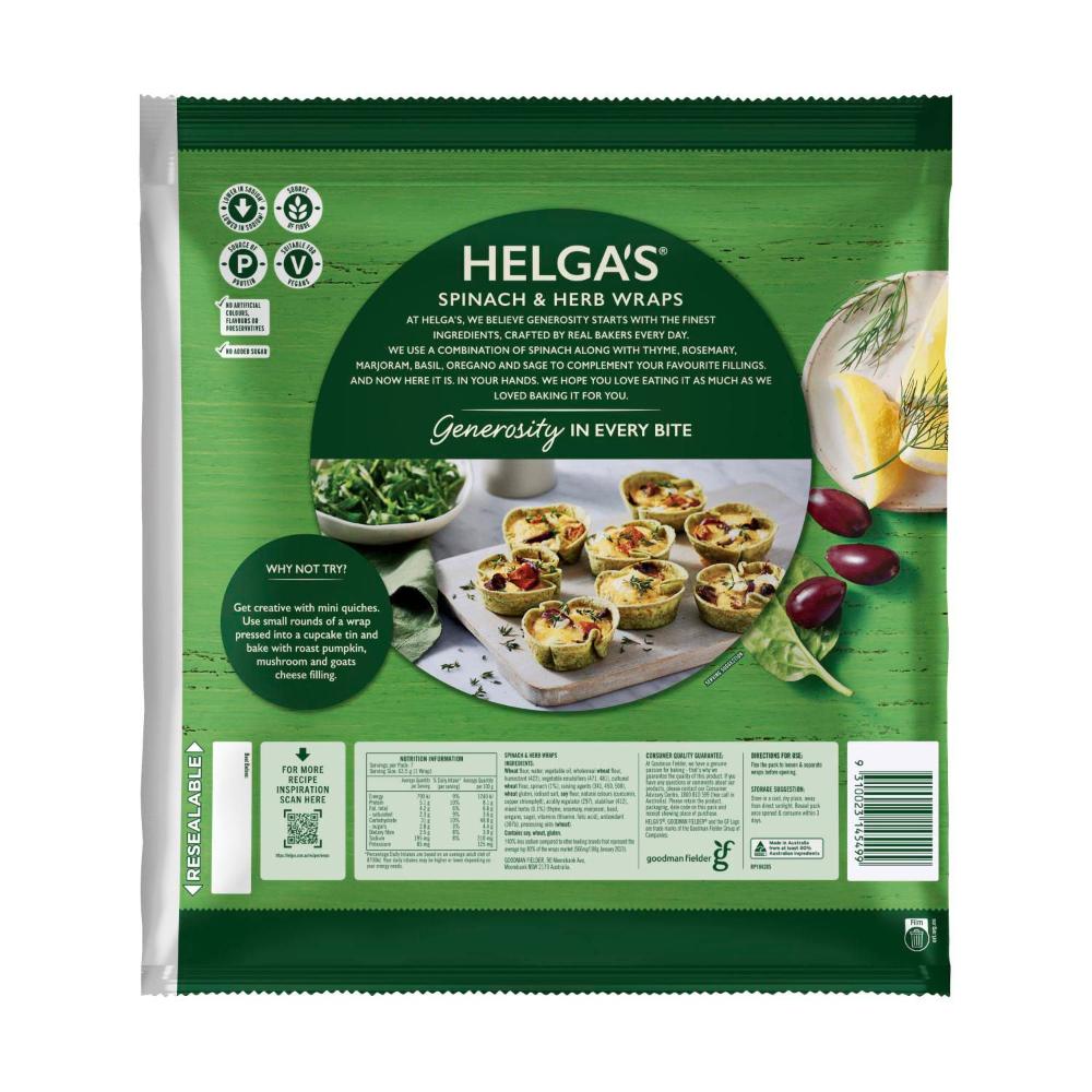 Helga's Spinach & Garden Herb Wraps 7 pack - 445g