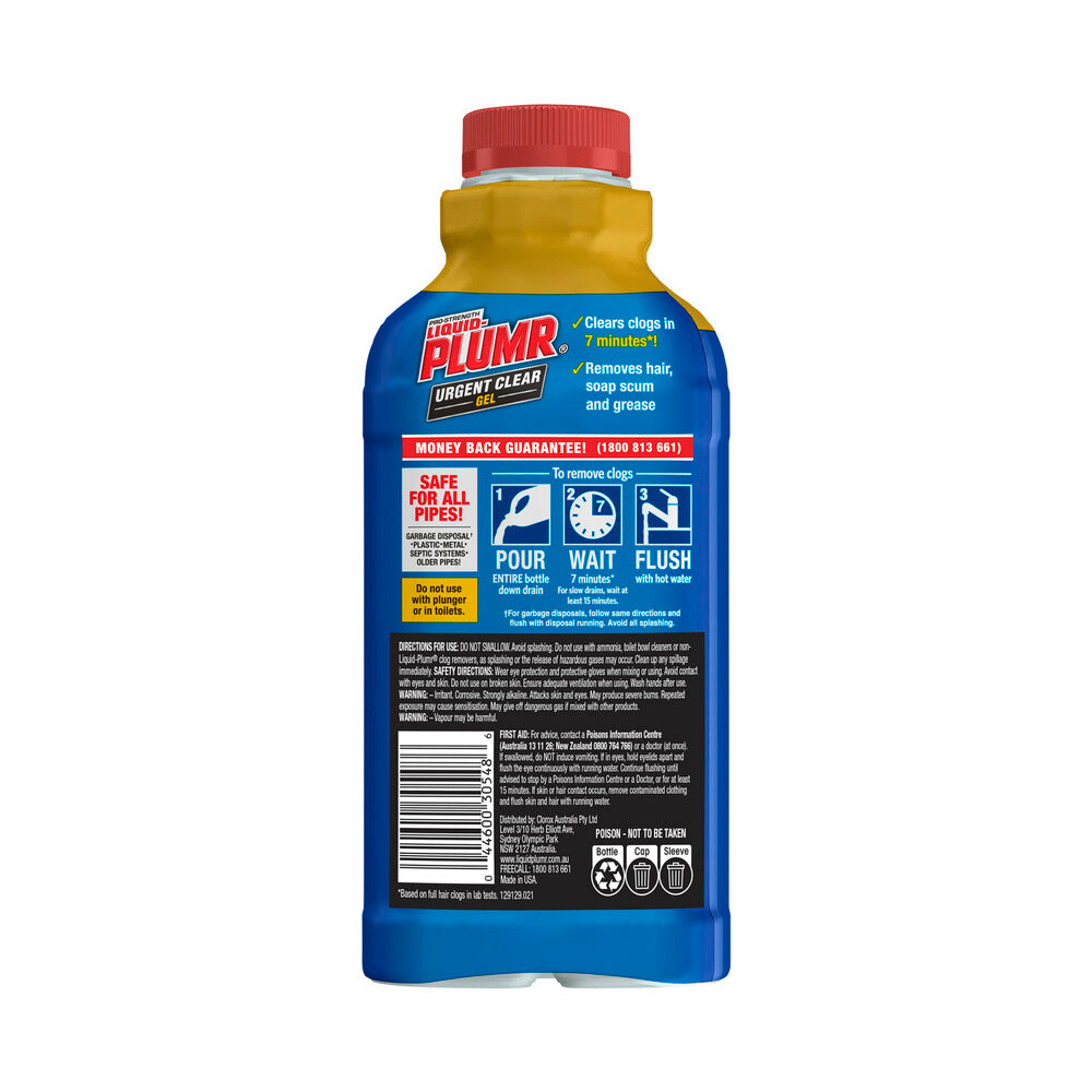 Clorox Liquid Plumr Urgent Clear - 502mL