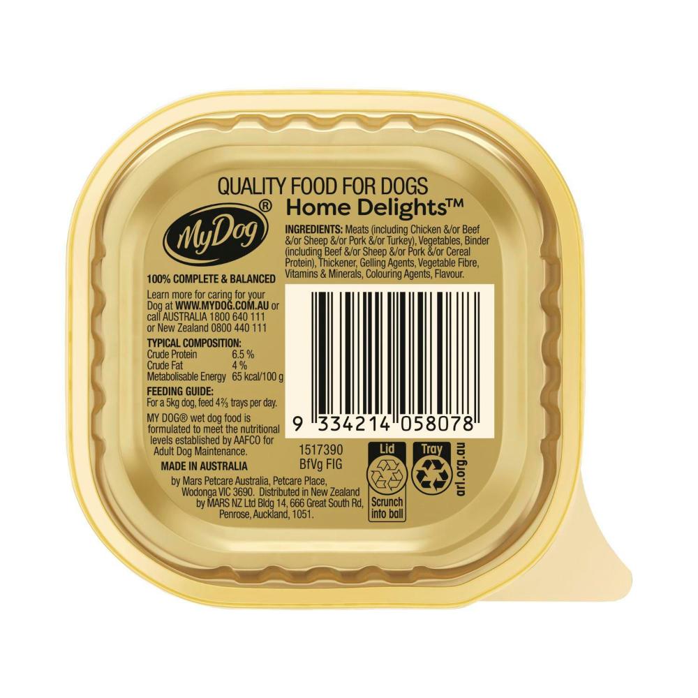 My Dog Home Delights Chunks In Gravy With Slow Cooked Beef And Green Vegeta ... 100g