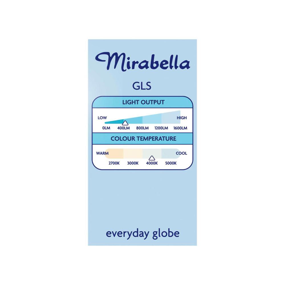 Mirabella Led Gls BC 5w 470lum 4000k Cool White - 2 pack