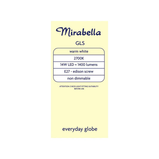 Mirabella Led Gls Es 14w 1400lum 2700k Warm White - 2 pack