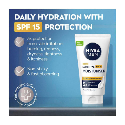 Nivea Men Sensitive Protective Moisturiser SPF15 - 75mL