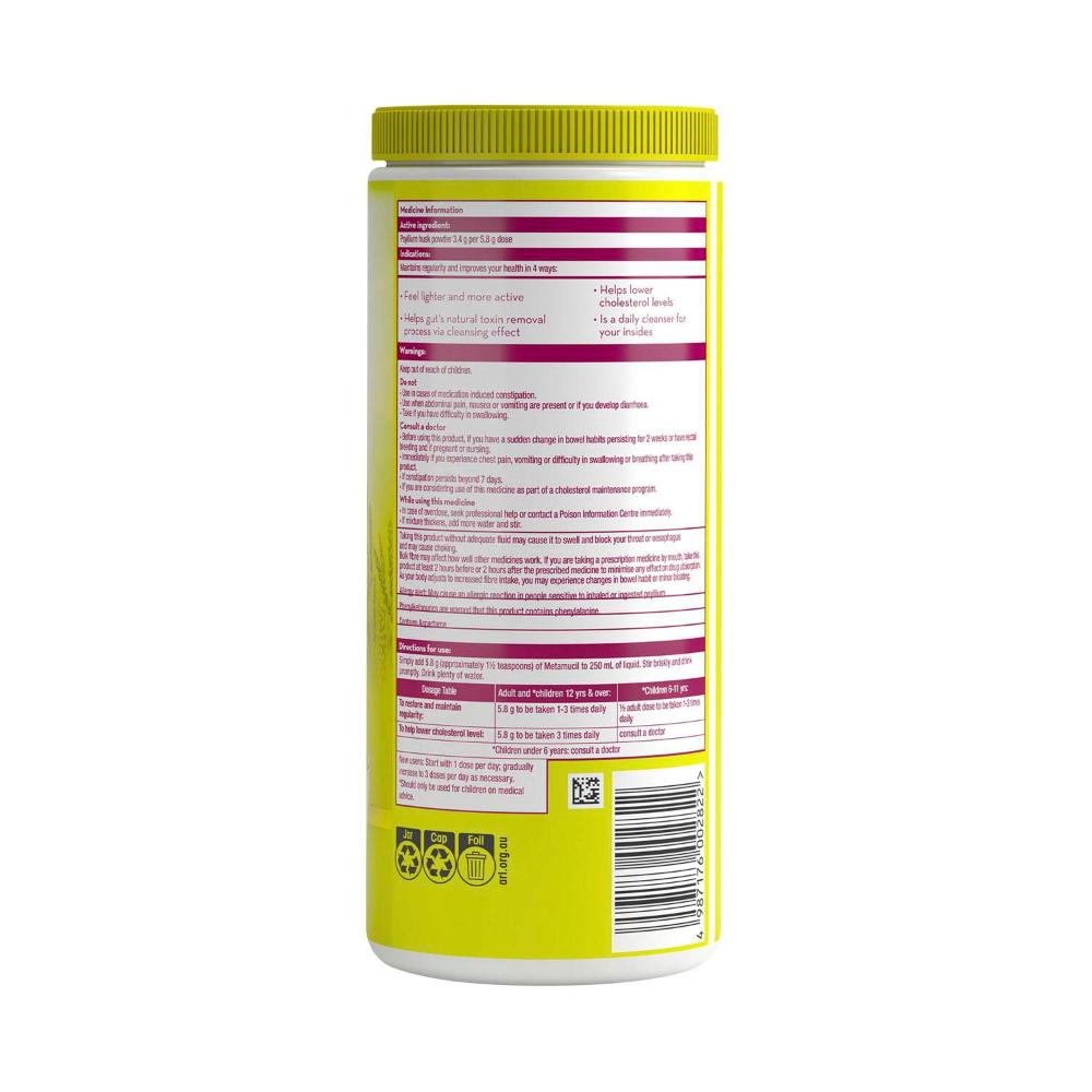 Metamucil 72 Dose Fibre Sup Lemon Lime - 425g