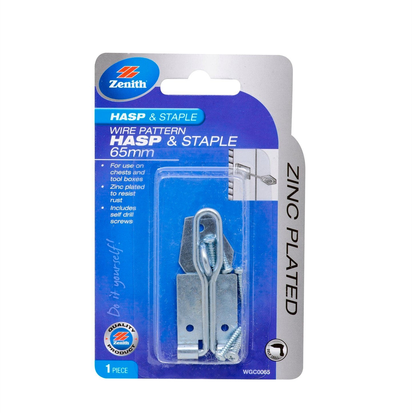 Zenith Wire Hasp and Staple - 65mm