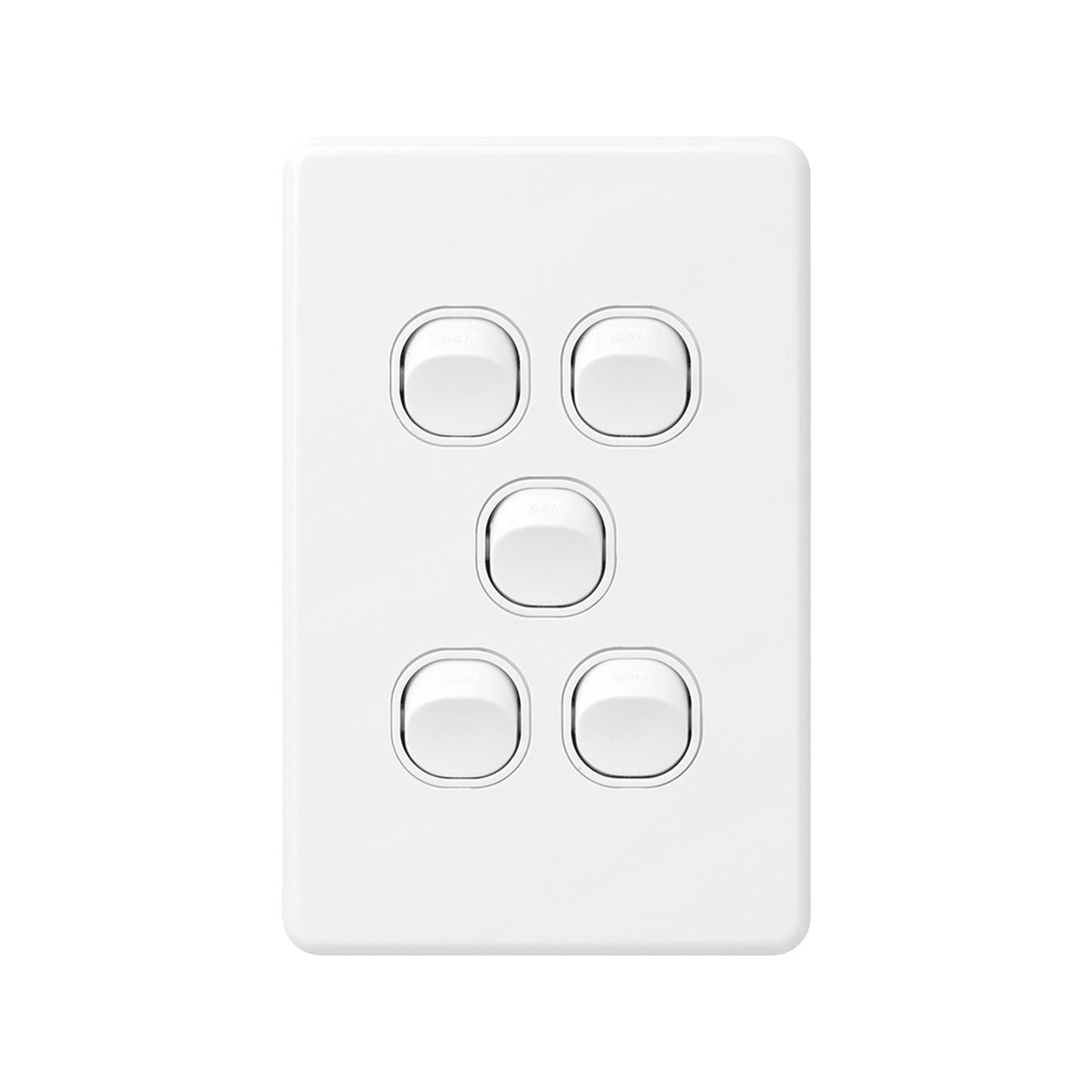 Deta X6 White Five Vertical Switch - 5 Gang