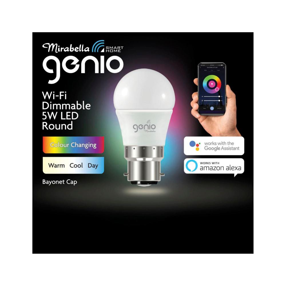 Mirabella Genio Fancy Round Wifi 5w Bc 470lm 2700k-6500k - 1 pack