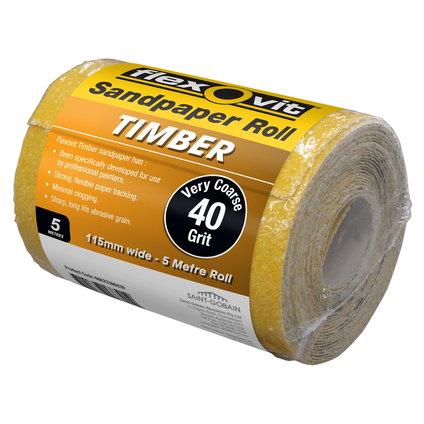 Flexovit Sandpaper Roll - 115mm x 5m - 40 Grit