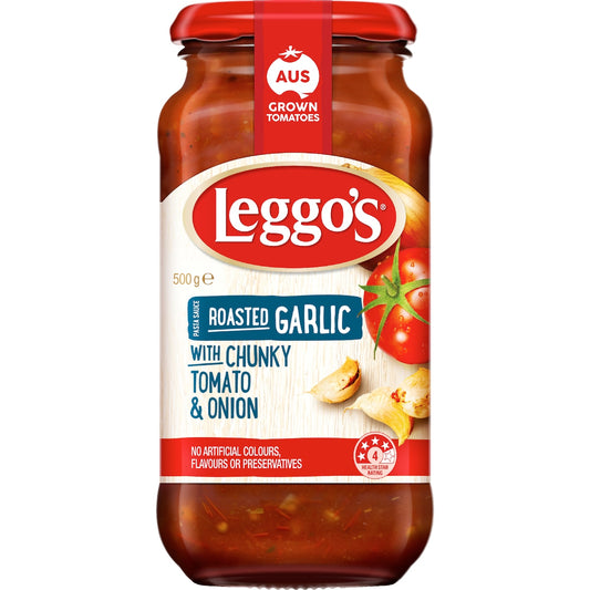 Leggos Roasted Garlic Chunky Tomato & Onion Pasta Sauce 500g
