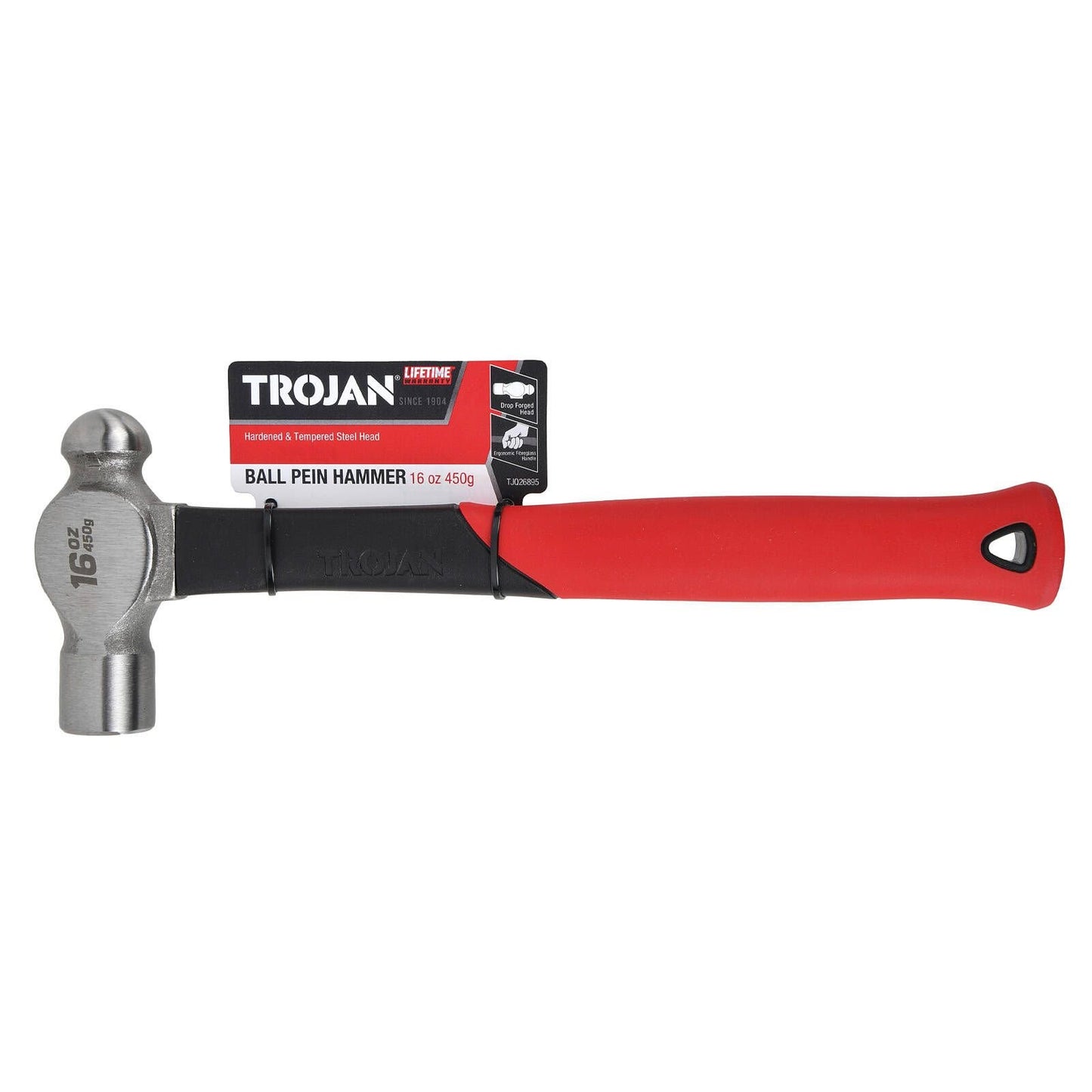 Trojan Fibreglass Ball Pein Hammer - 16oz