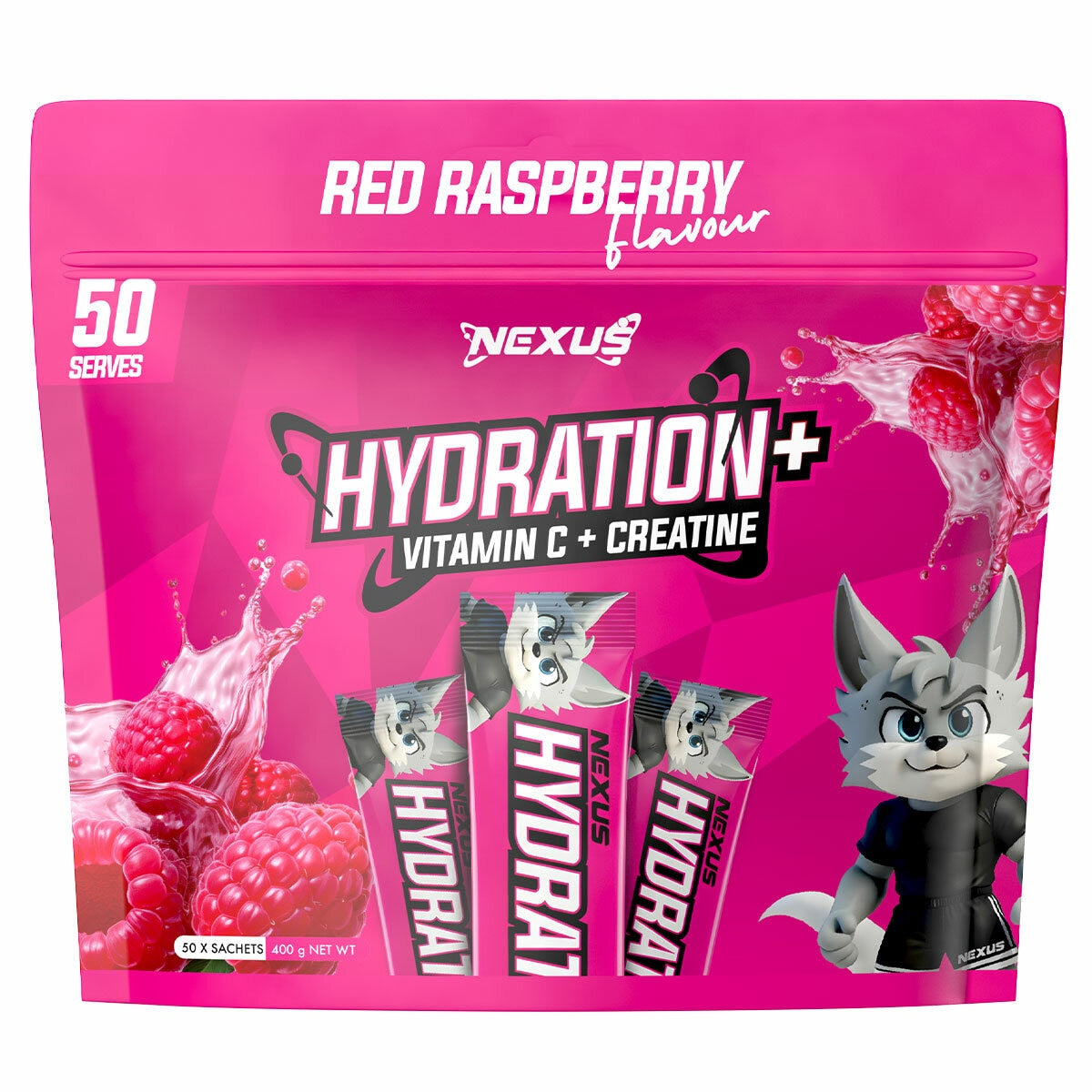 Nexus Electrolyte Hydration+ Vit C Creatine Red Raspberry 50 Serves