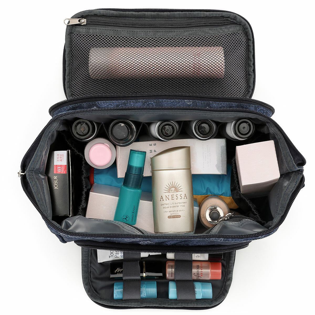 Tosca Water-Resistant Grooming Organiser TCA581 Black Nylon 1L