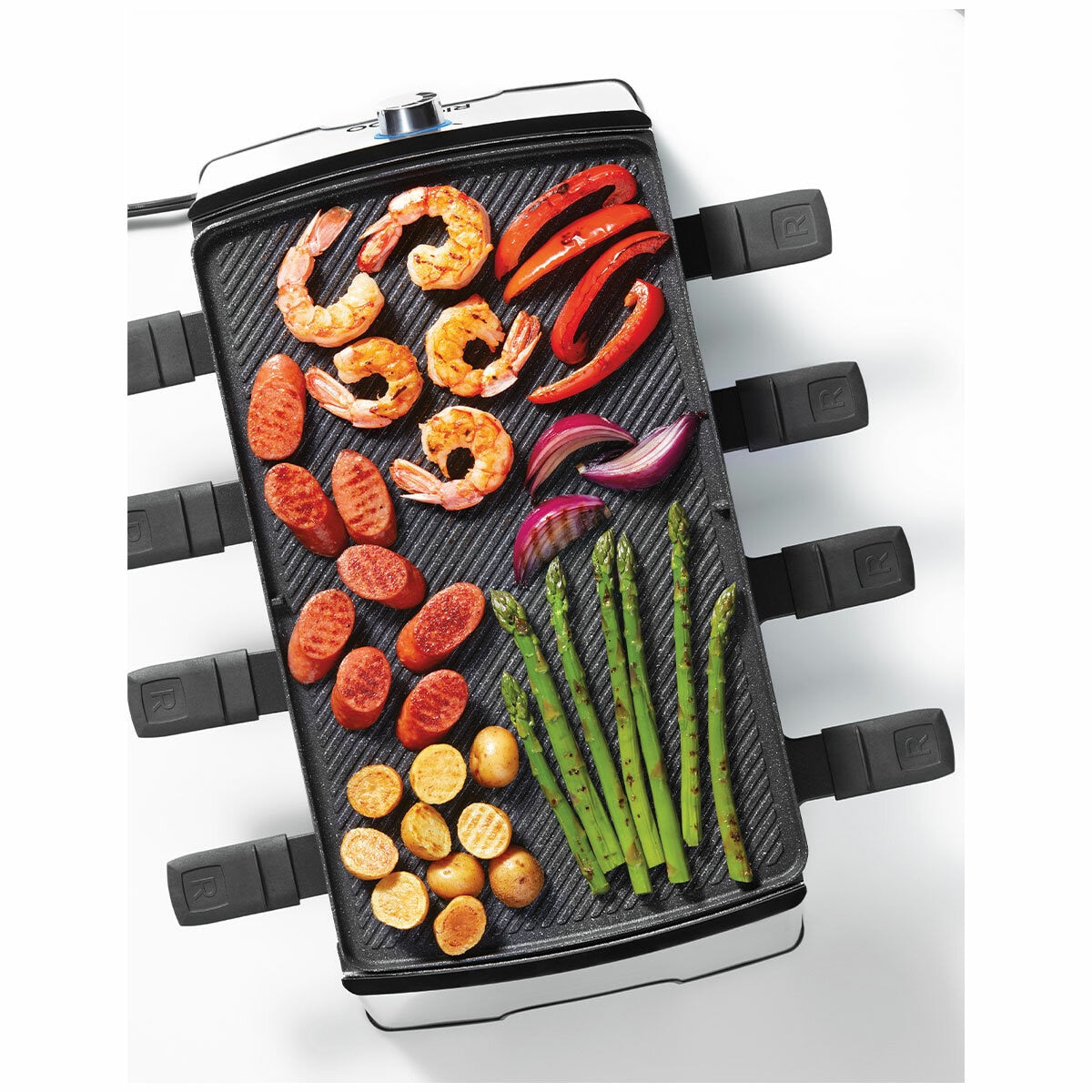 Ricardo the Rock Reversible Raclette Grill 8 Stainless Steel/Black