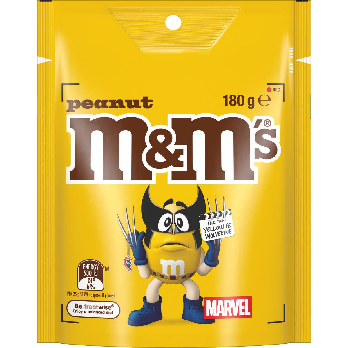 M&m's Peanut Milk Chocolate Snack & Share Bag 180g