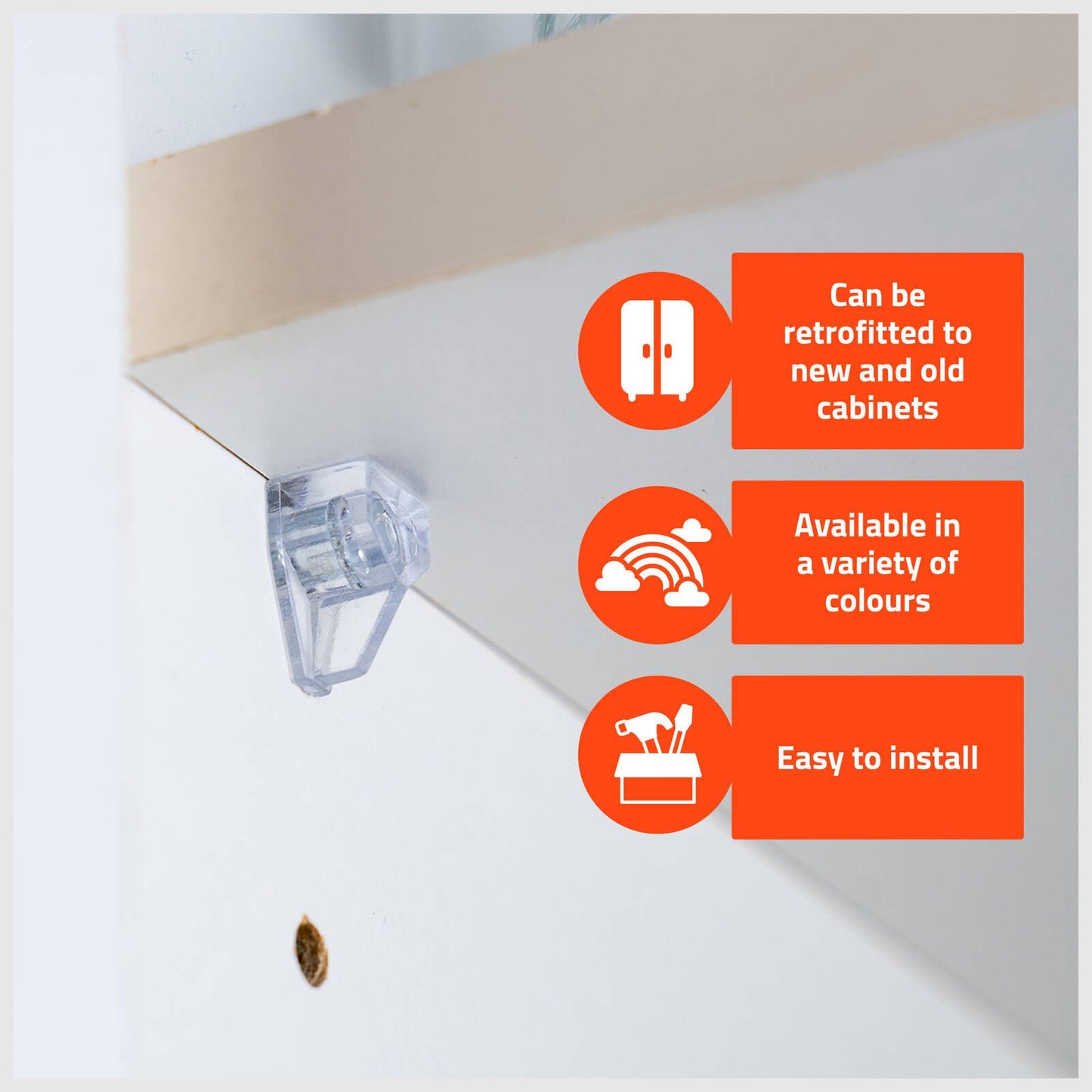 Taskmaster Shelf Support - 5mm Pin - Clear