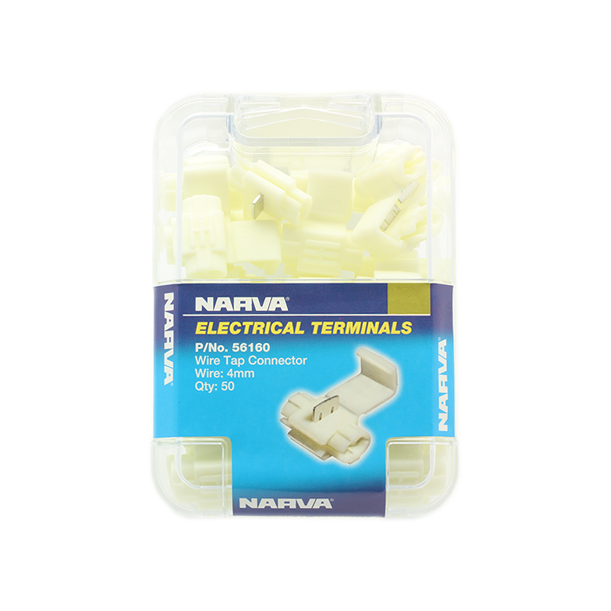 Narva Ezy Tap Wire Connector 4mm Nylon 50 Pack Easy Connection