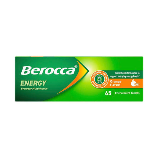 Berocca Energy Vitamin B & C Orange Flavour Effervescent Tablets - 45 Pack