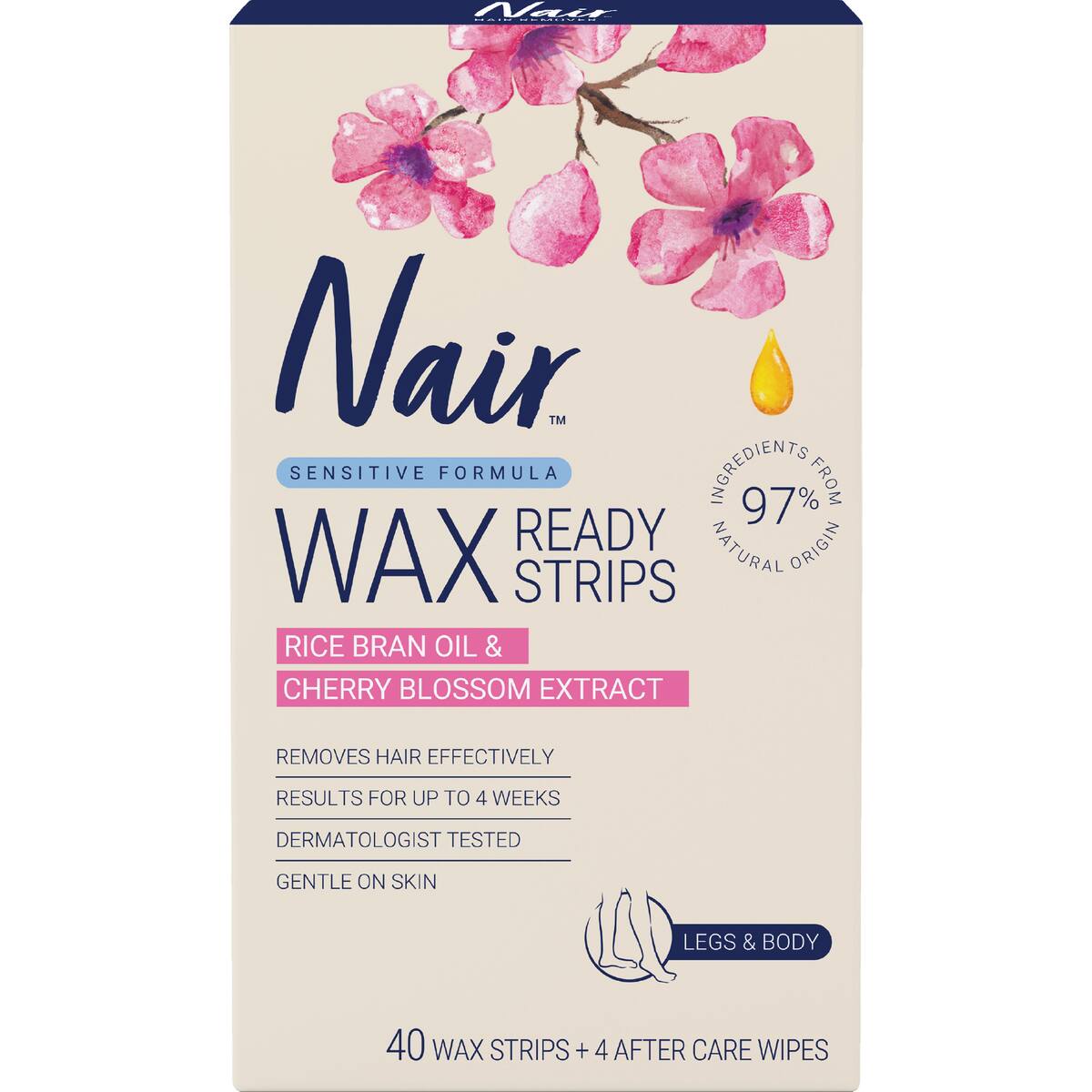 Nair Sensitive Wax Strips 40 Pack