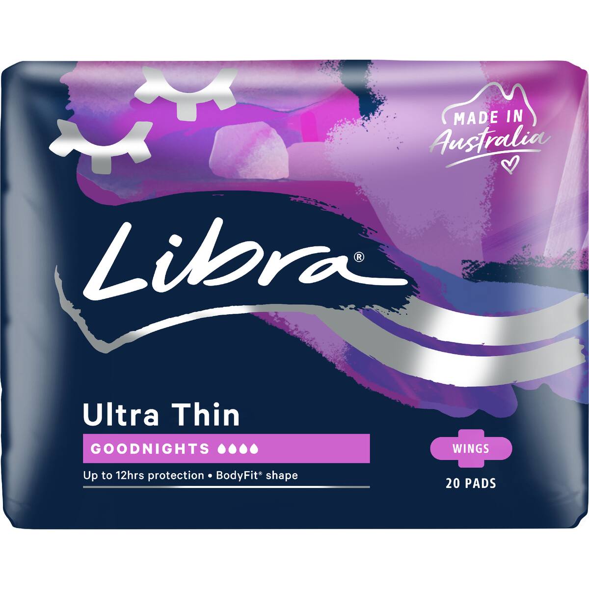 Libra Ultra Thins Sanitary Pads Goodnights With Wings 20 Pack