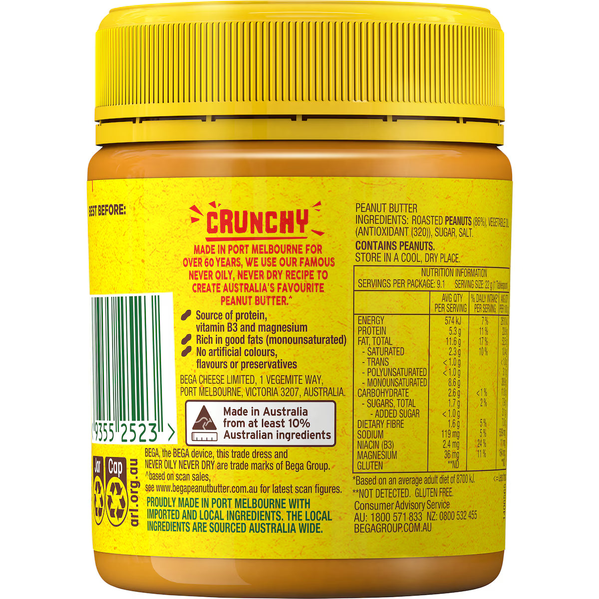 Bega Peanut Butter Crunchy | 200g