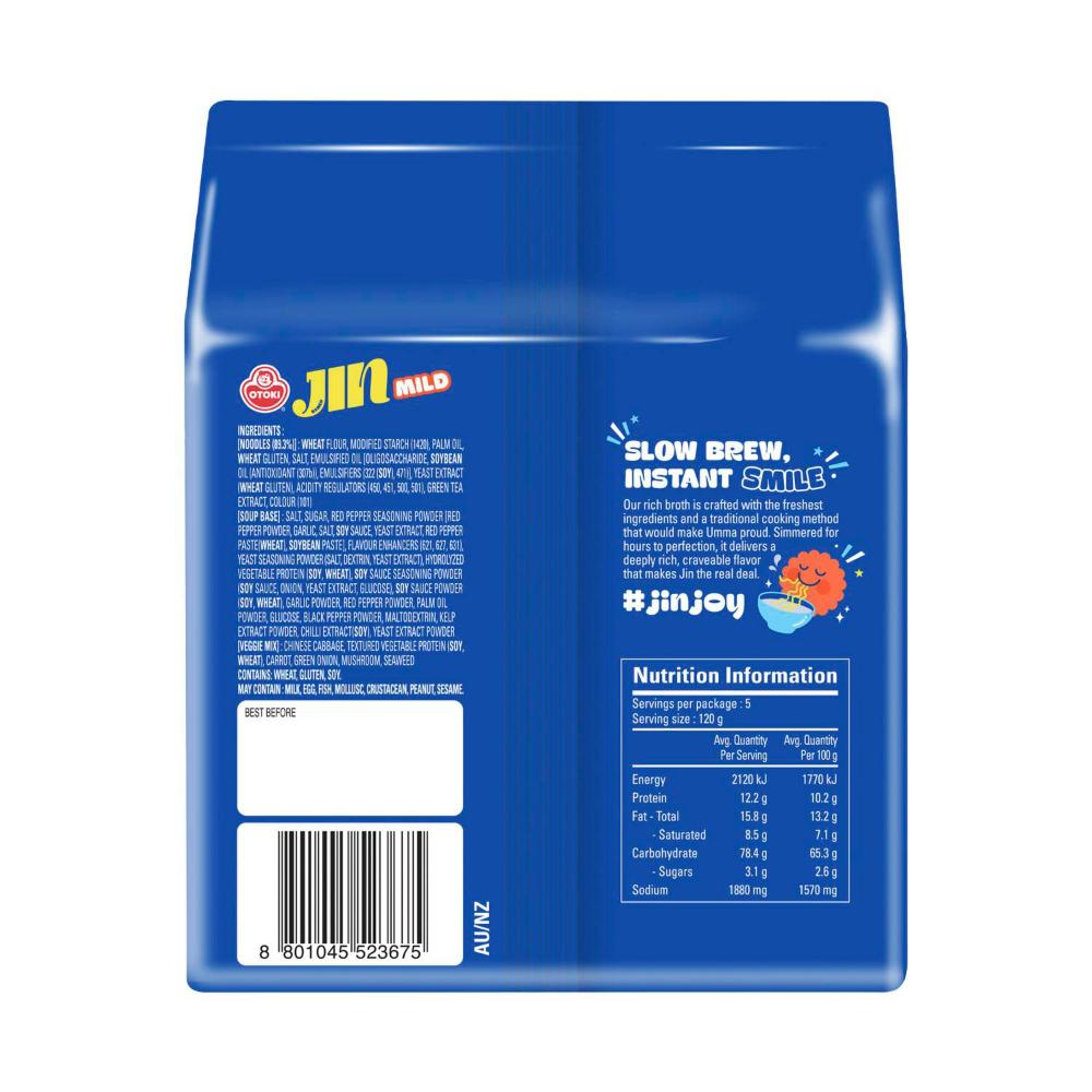 Ottogi Jin Ramen Mild 5x120g - 600g
