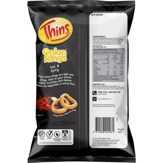 Thins Onion Rings Hot & Spicy 85g