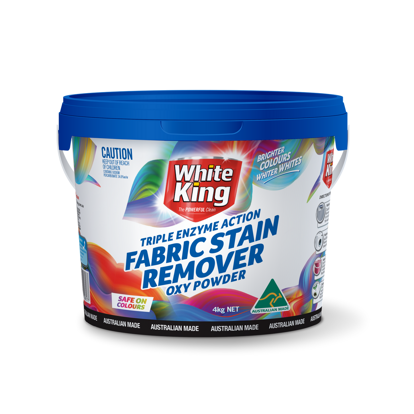 White King Fabric Stain Remover Oxy Powder - 4kg - 224 x 197mm
