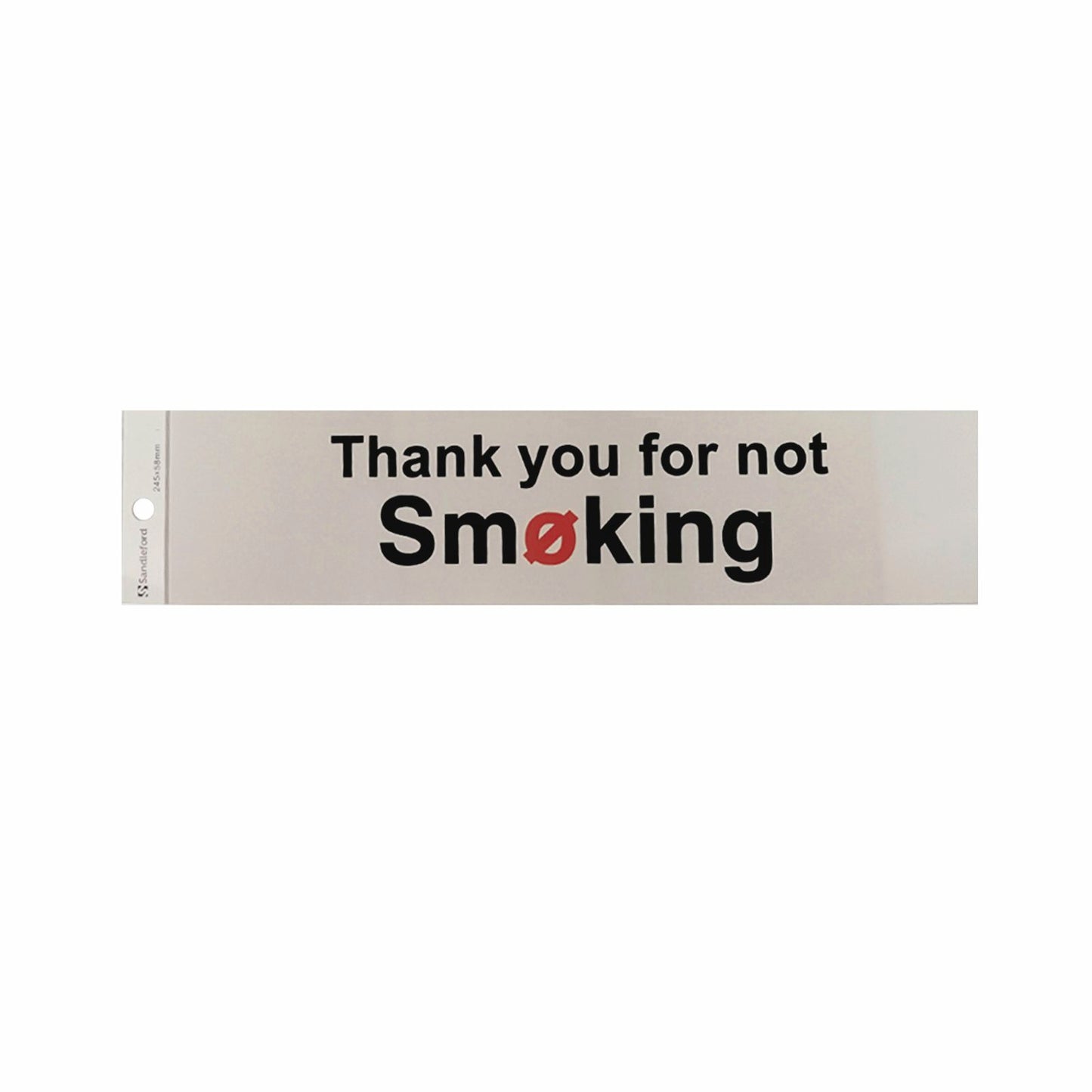 Sandleford Self Adhesive Sign - Thanks for Not Smoking - 245 x 58mm