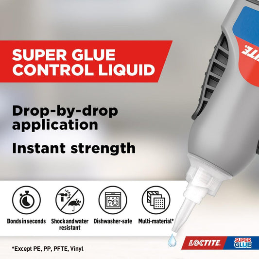 Loctite Super Glue Liquid Control - 3g - Cyanoacrylate - Dries Clear