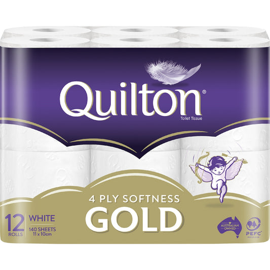 Quilton Gold 4 Ply Toilet Paper 12 Pack