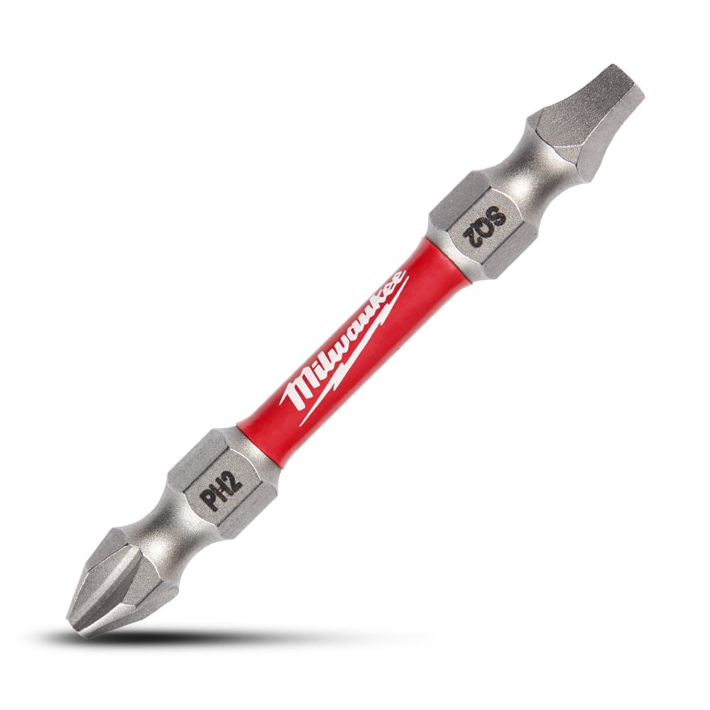 MILWAUKEE SHOCKWAVE PH2+SQ2 x 60mm Double Ended Screwdriver Bit 48324311