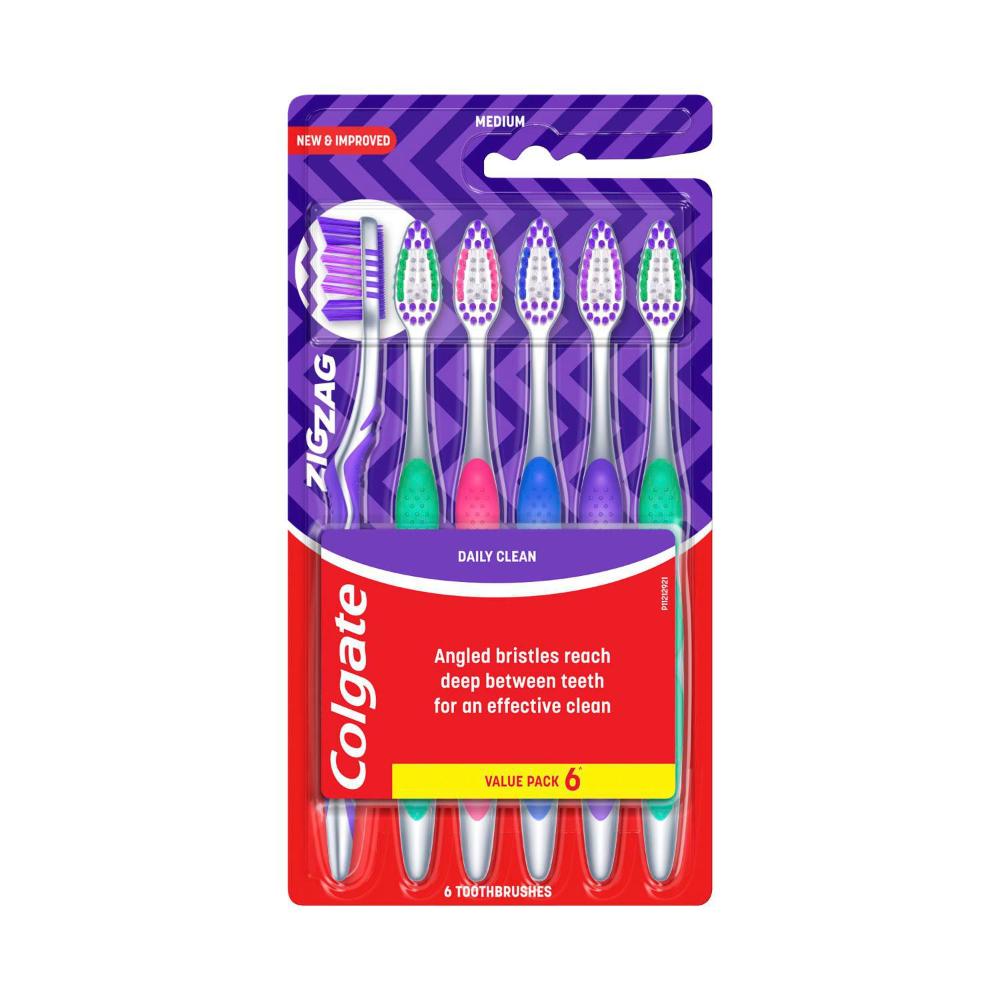 Colgate Zig Zag Medium Toothbrush Value Pack - 6 pack